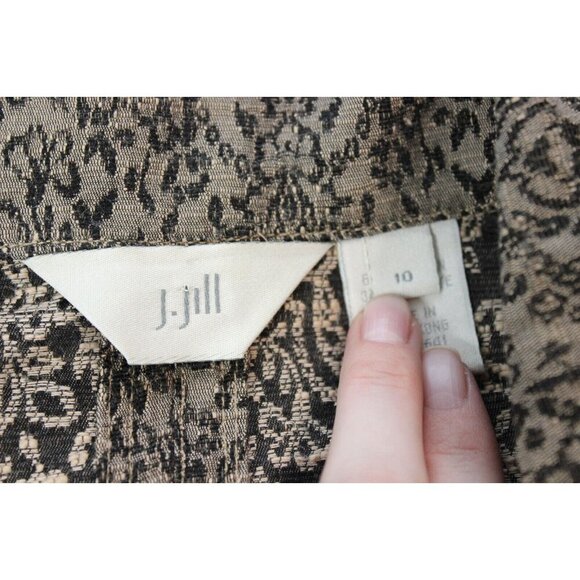J Jill Blazer Jacket Size 10 Tapestry Peplum Patchwork Lightweight Career Casual - Picture 13 of 13
